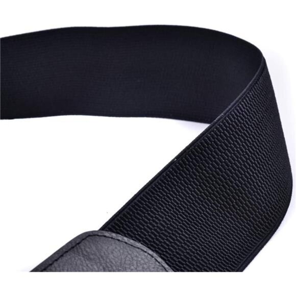 ✨ Gold O-Ring Elastic Waist Belt | PU Leather Stretch Cinch - Picture 5 of 5